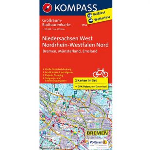 KP3704 Radkarte Niedersachsen West, Nordrhein-Westfalen Nord !
