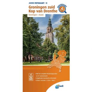 ANWB Regiokaart 8 Groningen Z- Kop van Drenthe 