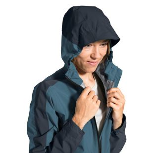 A - Vaude Women's Moab Rain Jacket - blauw