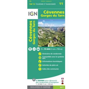 IGN Cevennes PRN (11) - Gorges du Tarn  - Wandel- en Fietskaart