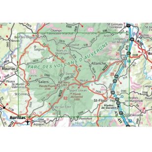 IGN Top 75: Cézallier, Monts du Cantal (16) - Wandel- en Fietskaart