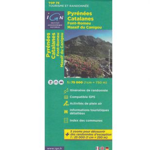 IGN Provence (21):  Pyrenees Catalanes, Font Romeu, Massif Canigou  - Wandel- en Fietskaart