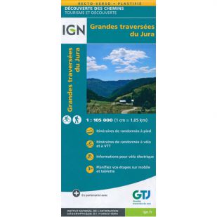 IGN fietskaart - Grandes traversées du Jura
