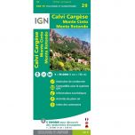 IGN Top 75: Calvi (29) - Cargese - Monte Cinto - Monte Rotondo (Corsica) - Wandel- en Fietskaart 