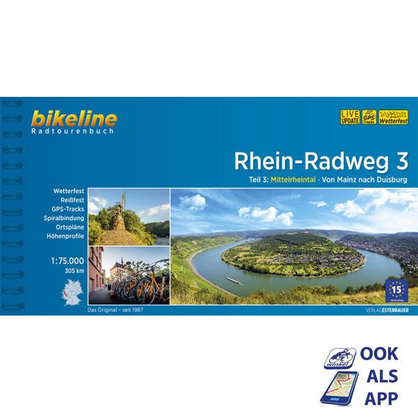 Kauwgom Omhoog gaan Extreem belangrijk Rhein Radweg 3 Bikeline Fietsgids | Fietsvakantiewinkel.nl