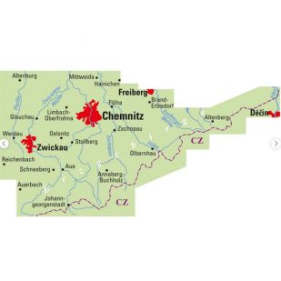 E-Bike-Touren im Erzgebirge Chemnitz (Regionalkarte)