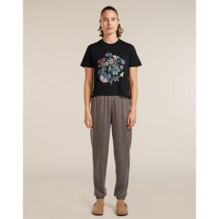 Icebreaker Women 150 Tech Lite SS Crop Tee Flora - Black