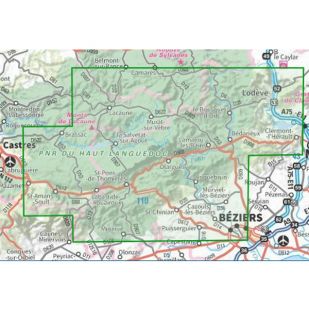IGN Top 75: Haut-Languedoc 75022 - Wandel- en Fietskaart