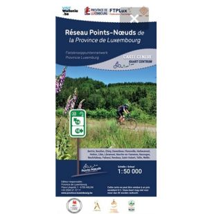  Réseau Points-Noeuds: fietsknooppuntenkaart Provincie Luxemburg carte Centre - NGI