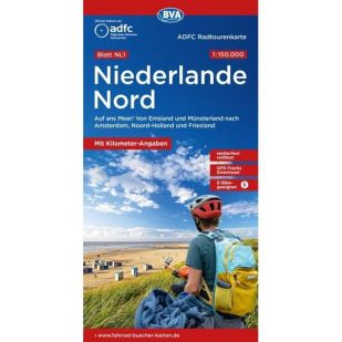 Niederlande Nord Radtourenkarte 
