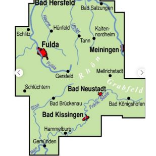 E-Bike-Touren in der Rhön (Regionalkarte)