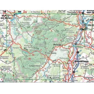 IGN Top 75: Gorges et Monts d'Ardèche (14)  - Wandel- en Fietskaart