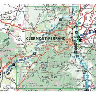 IGN Top 75: Chaîne des Puys, Massif du Sancy, Auvergne (15)  - Wandel- en Fietskaart