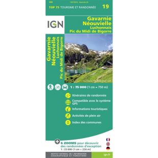 IGN Top 75: Gavarnie Néouvielle Luchonnais Pic du Midi de Bigorre (19) - Wandel- en fietskaart