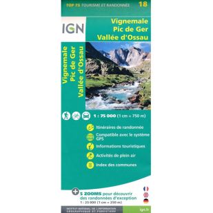 IGN Top 75: Vignemale (18) - Pic De Ger - Vallee D'Ossau  - Wandel- en Fietskaart !