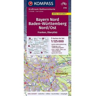 KP3710 Radkarte Bayern Nord, Baden-Württemberg Nord/Ost