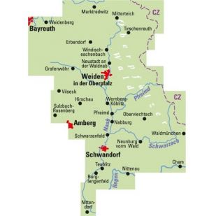 E-Bike-Touren im Oberpfälzer Wald (Regionalkarte)